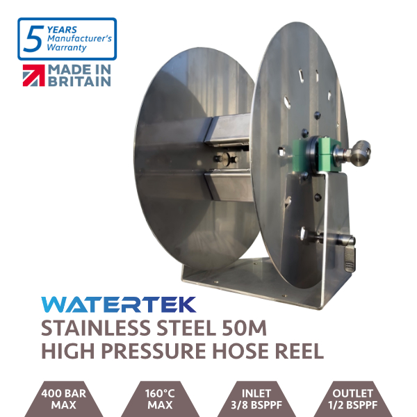 Watertek Pro 50m Stainless Steel 400 bar High Pressure Reel